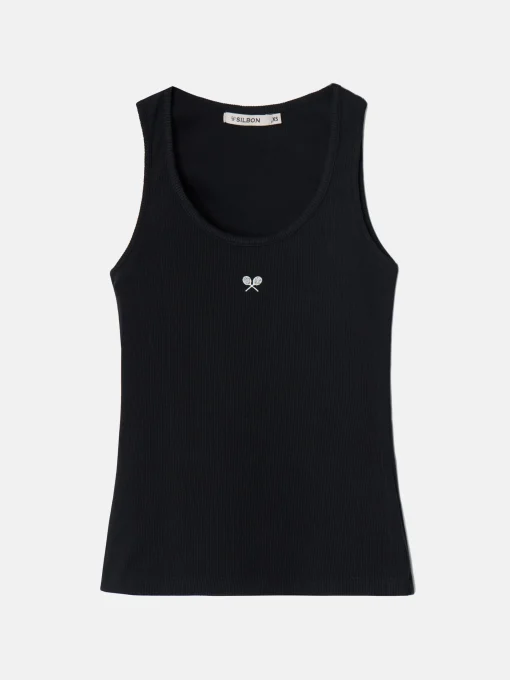Silbon Camisetas, Polos Y Tops-Camiseta woman tank negra Negro