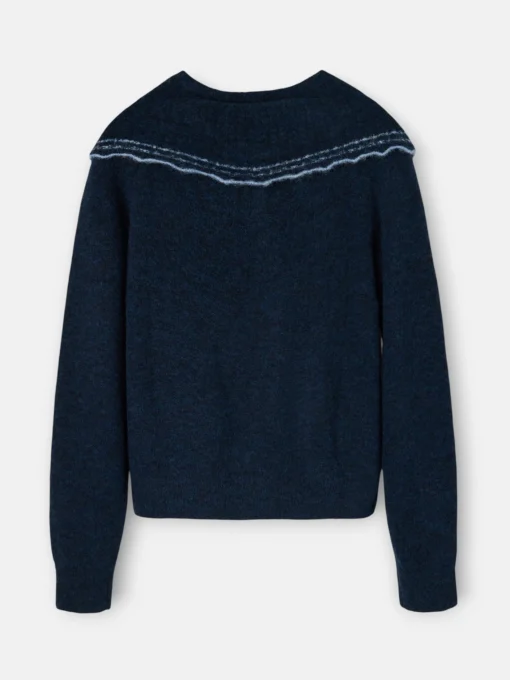 Silbon Punto-Cardigan cuello bobo contraste marino Azul marino