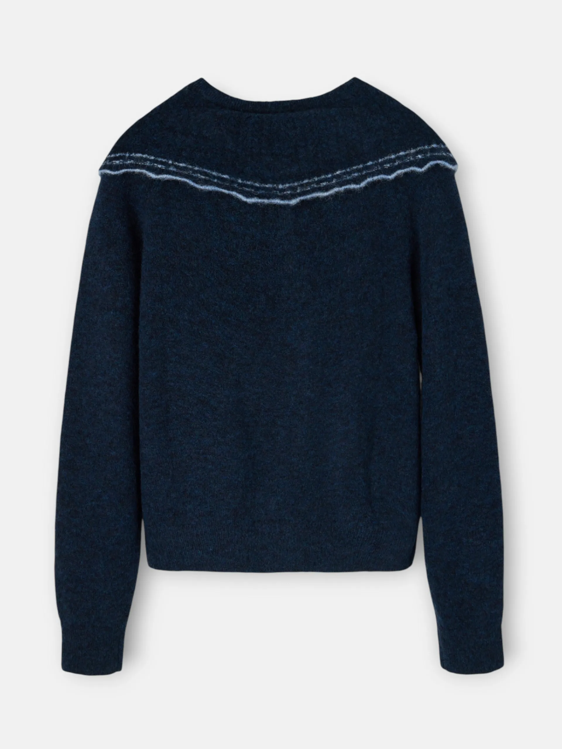 Silbon Punto-Cardigan cuello bobo contraste marino Azul marino