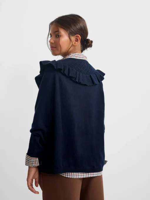 Silbon Exterior Y Punto-Cardigan girl punto volante marino Azul marino