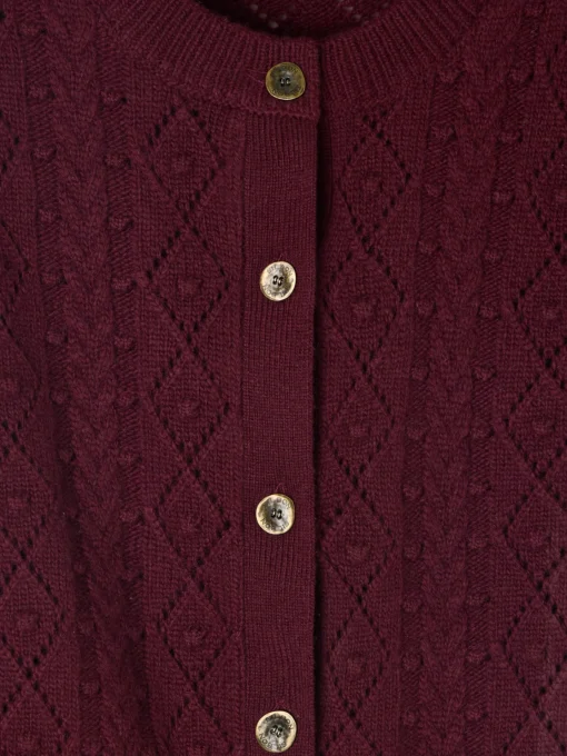 Silbon Punto-Cardigan punto ochos Burdeos