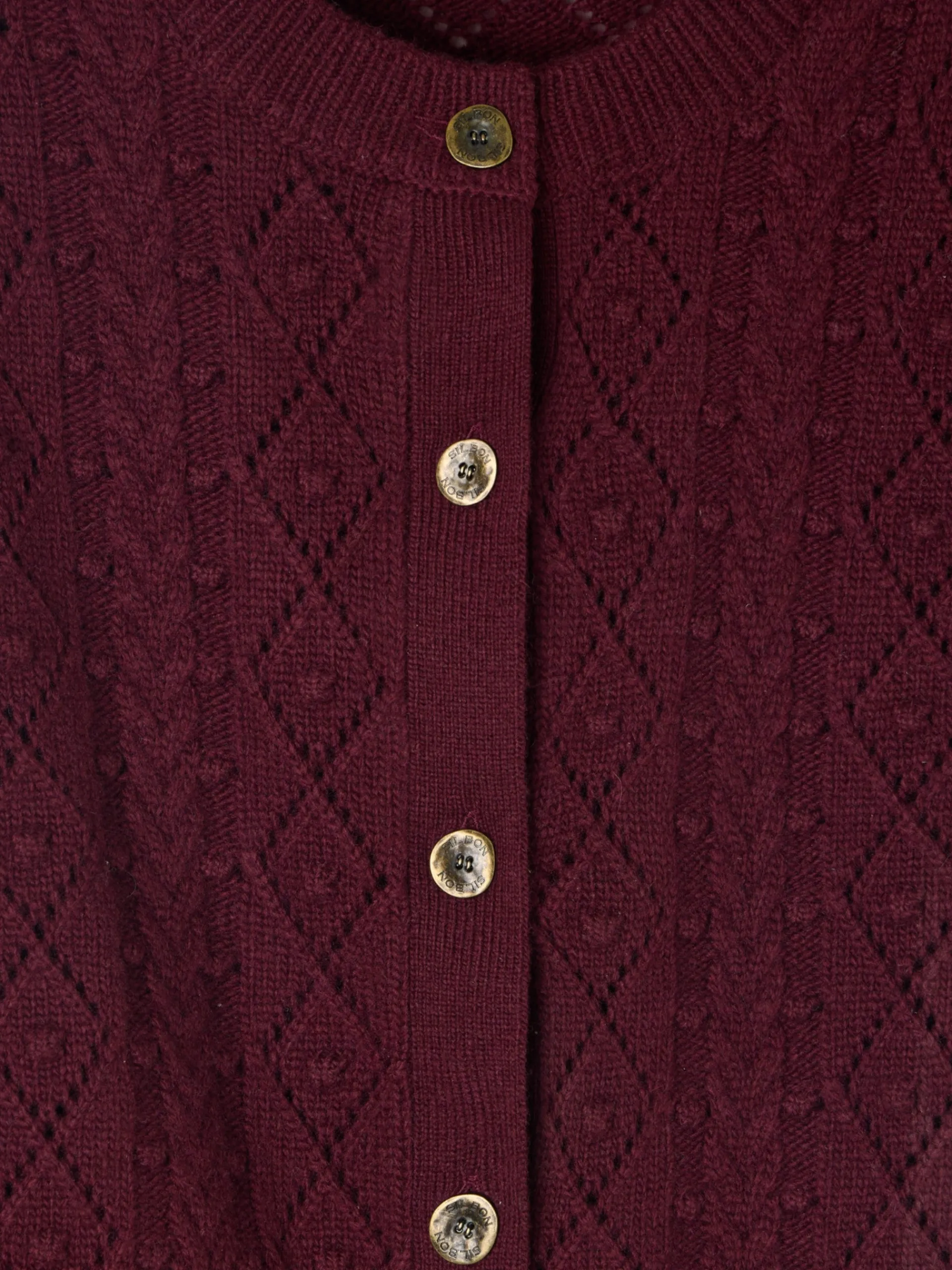 Silbon Punto-Cardigan punto ochos Burdeos
