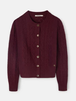 Silbon Punto-Cardigan punto ochos Burdeos