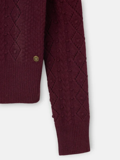 Silbon Punto-Cardigan punto ochos Burdeos