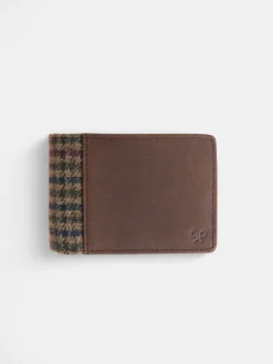 Silbon Pequeña Marroquinería·Carteras Y Tarjeteros-Cartera piel tejido cuadros Marron