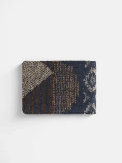 Silbon Complementos|Pequeña Marroquinería·Carteras Y Tarjeteros-Cartera piel tejido etnico azul marino Azul marino