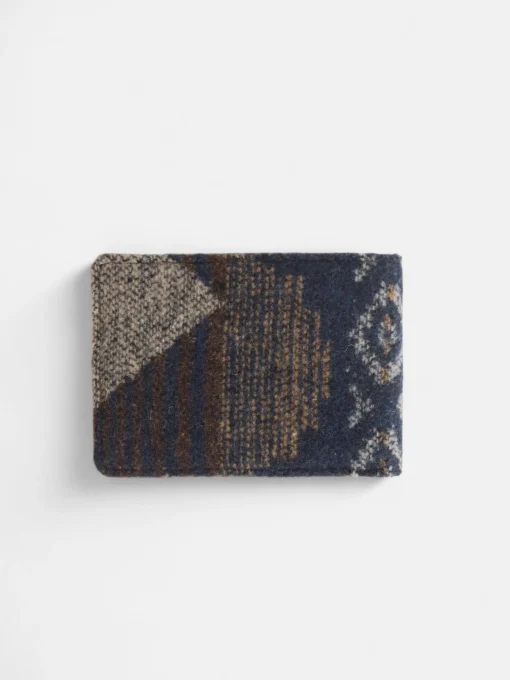 Silbon Complementos|Pequeña Marroquinería·Carteras Y Tarjeteros-Cartera piel tejido etnico azul marino Azul marino