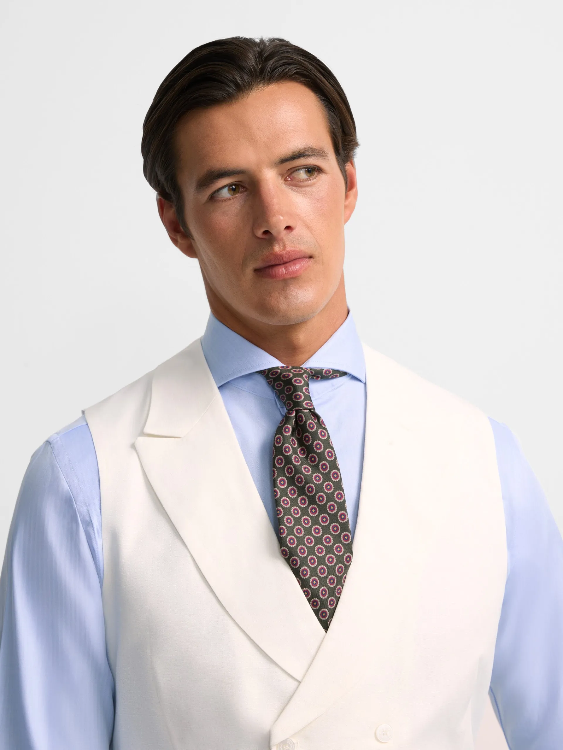 Silbon Formal Y Etiqueta·Chalecos-Chaleco chaque clasico blanco roto Blanco hueso
