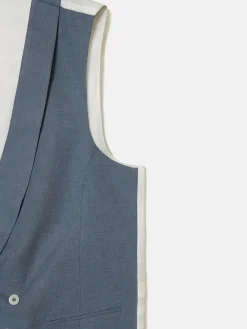 Silbon Formal Y Etiqueta·Chalecos-Chaleco chaque cuello redondo pizarra Azul