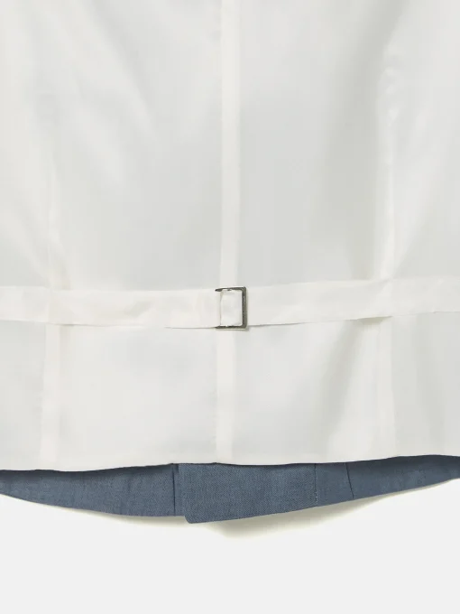Silbon Formal Y Etiqueta·Chalecos-Chaleco chaque cuello redondo pizarra Azul