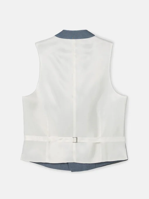 Silbon Formal Y Etiqueta·Chalecos-Chaleco chaque cuello redondo pizarra Azul
