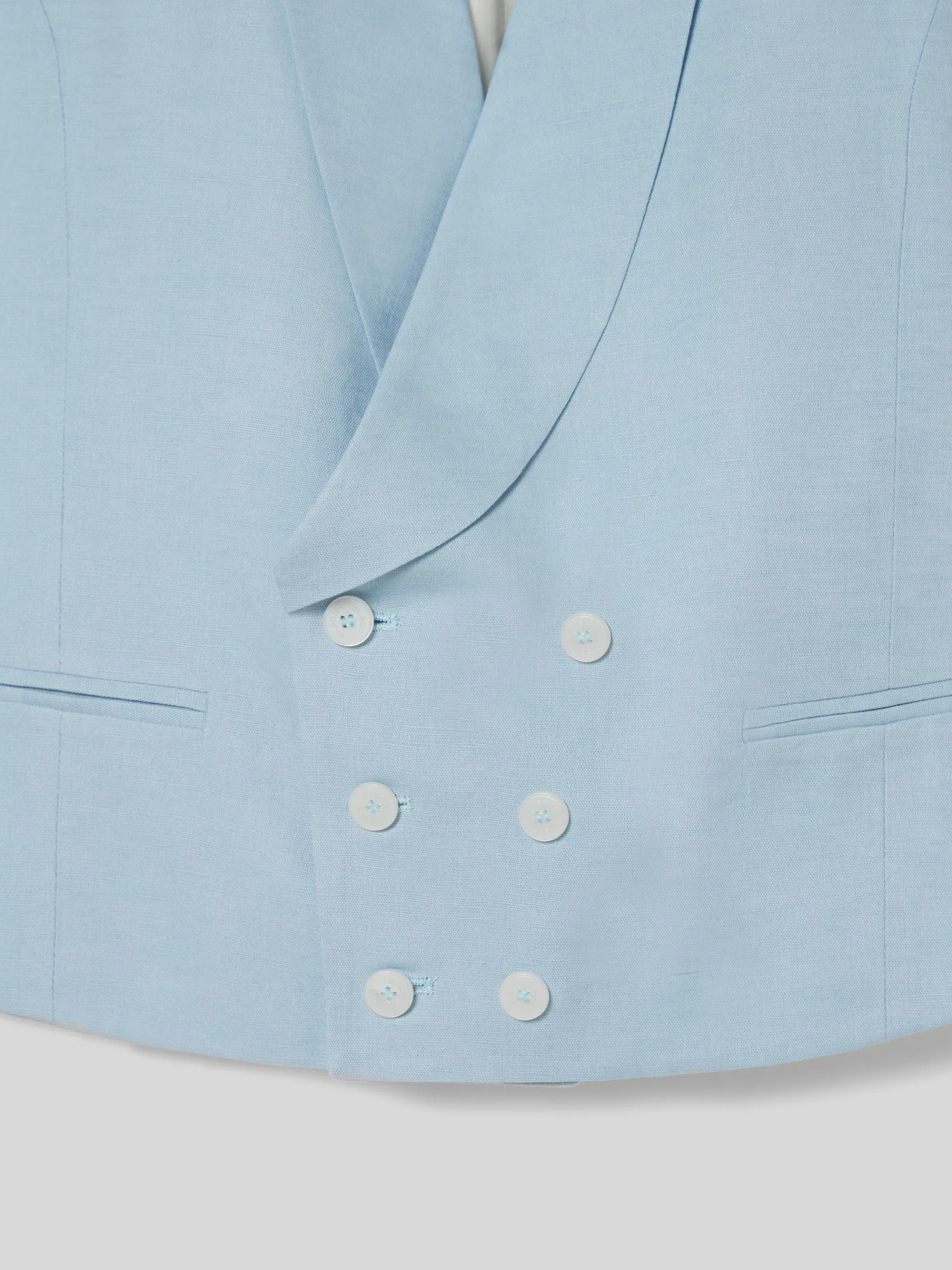Silbon Formal Y Etiqueta·Chalecos-Chaleco chaque cuello redondo Celeste