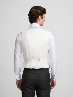 Silbon Formal Y Etiqueta·Chalecos-Chaleco chaque cuello redondo Celeste