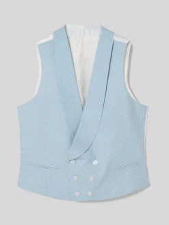 Silbon Formal Y Etiqueta·Chalecos-Chaleco chaque cuello redondo Celeste