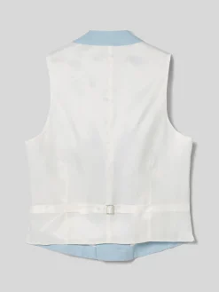 Silbon Formal Y Etiqueta·Chalecos-Chaleco chaque cuello redondo Celeste