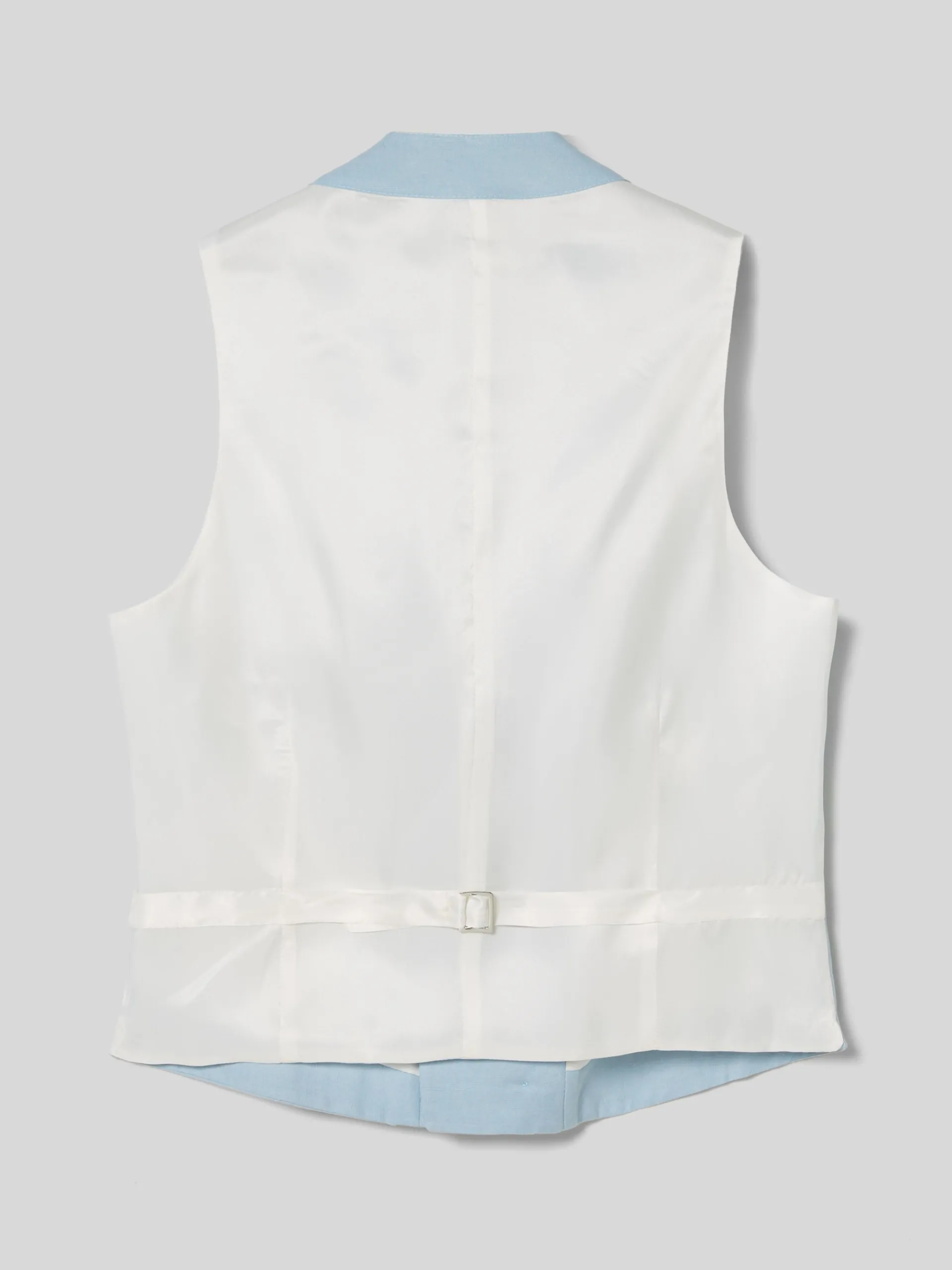 Silbon Formal Y Etiqueta·Chalecos-Chaleco chaque cuello redondo Celeste