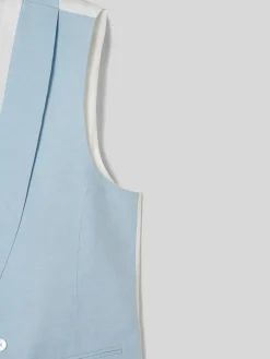 Silbon Formal Y Etiqueta·Chalecos-Chaleco chaque cuello redondo Celeste