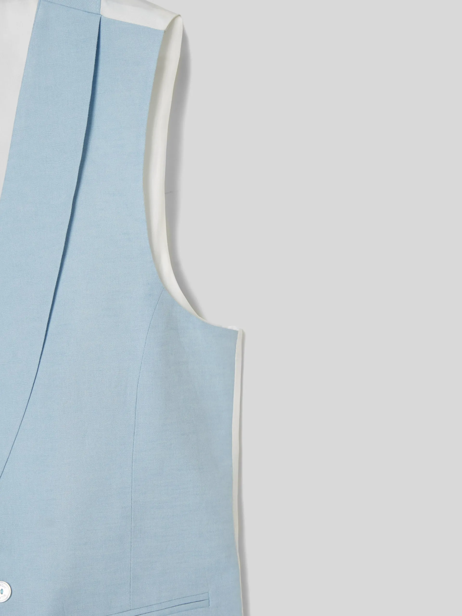 Silbon Formal Y Etiqueta·Chalecos-Chaleco chaque cuello redondo Celeste