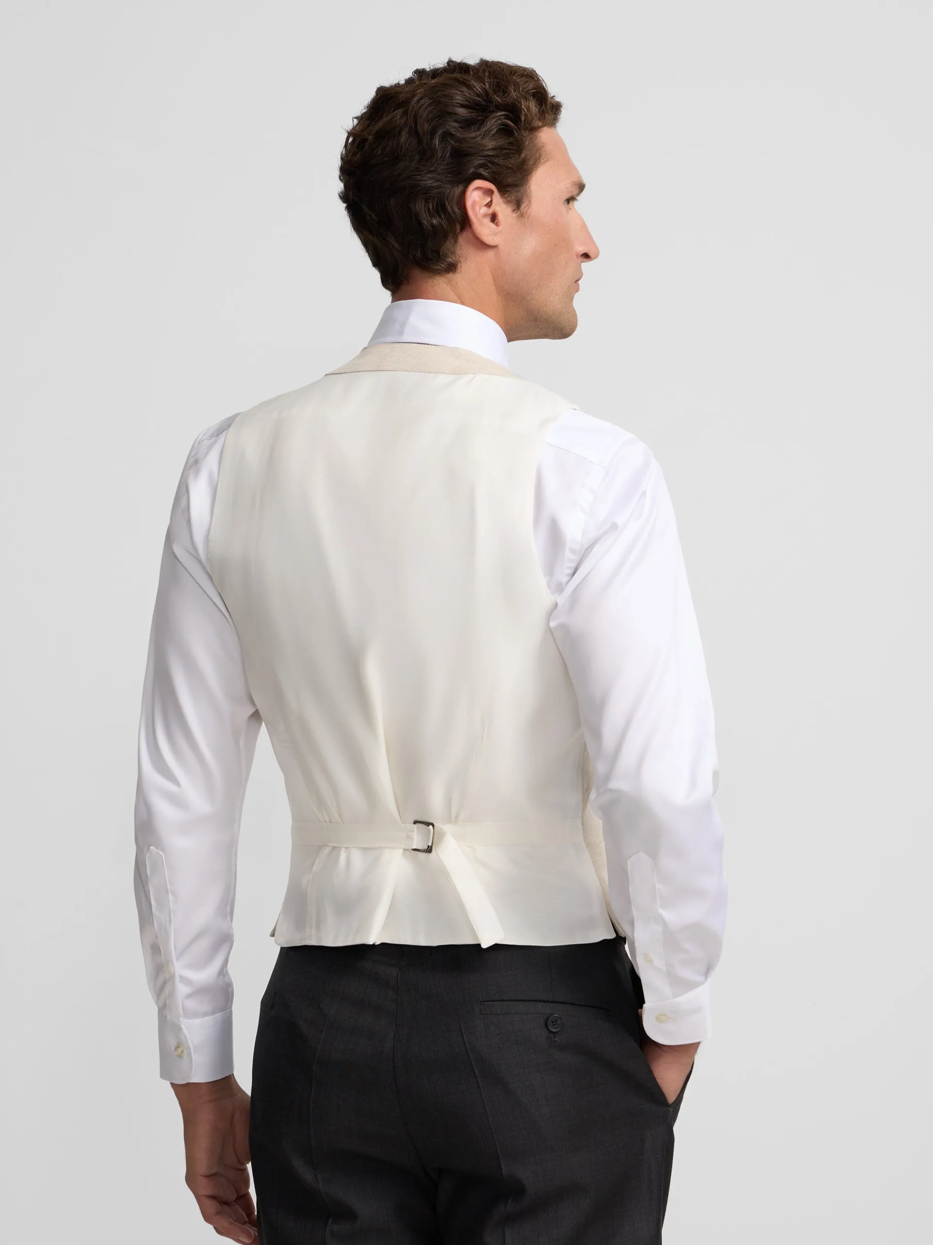 Silbon Formal Y Etiqueta·Chalecos-Chaleco chaque cuello redondo tierra Arena