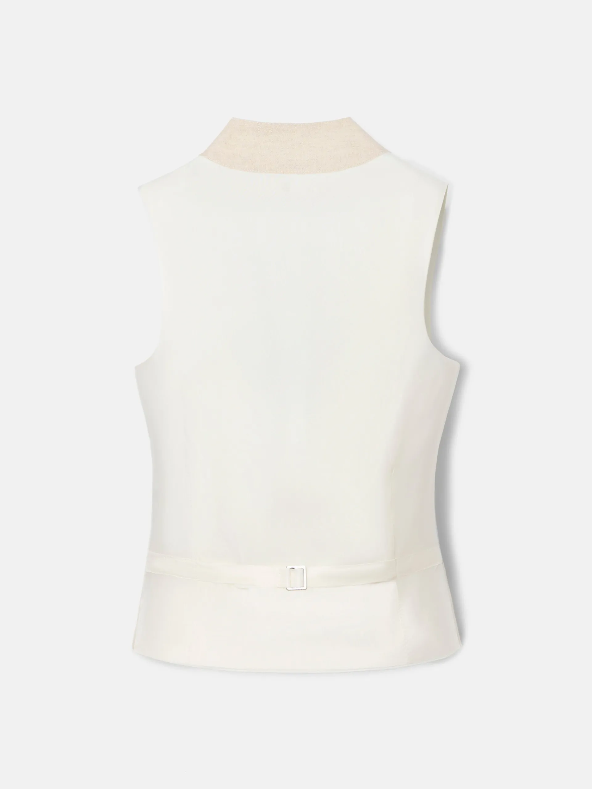 Silbon Formal Y Etiqueta·Chalecos-Chaleco chaque cuello redondo tierra Arena