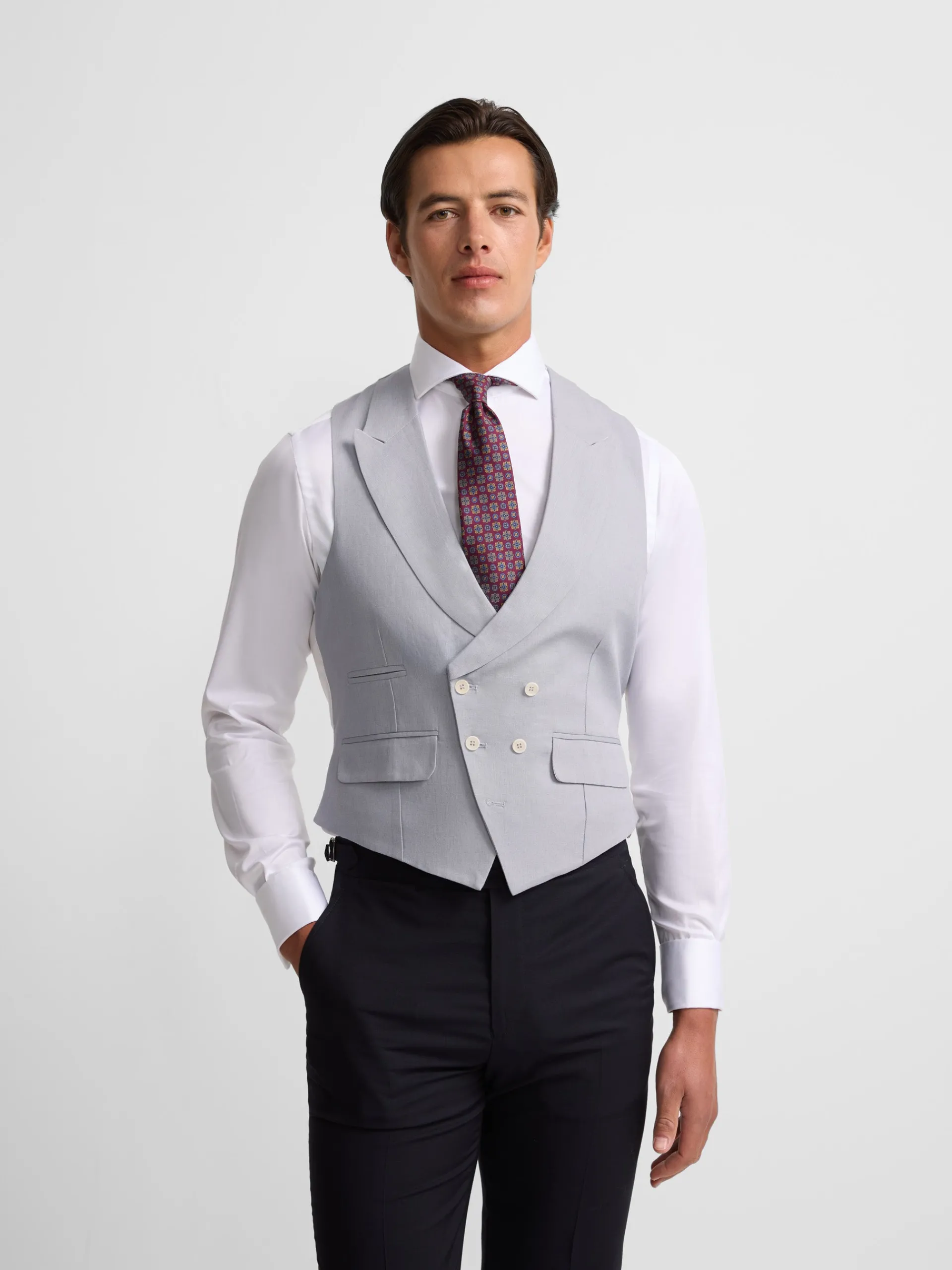 Silbon Formal Y Etiqueta·Chalecos-Chaleco chaque tailoring azul medio Azul medio