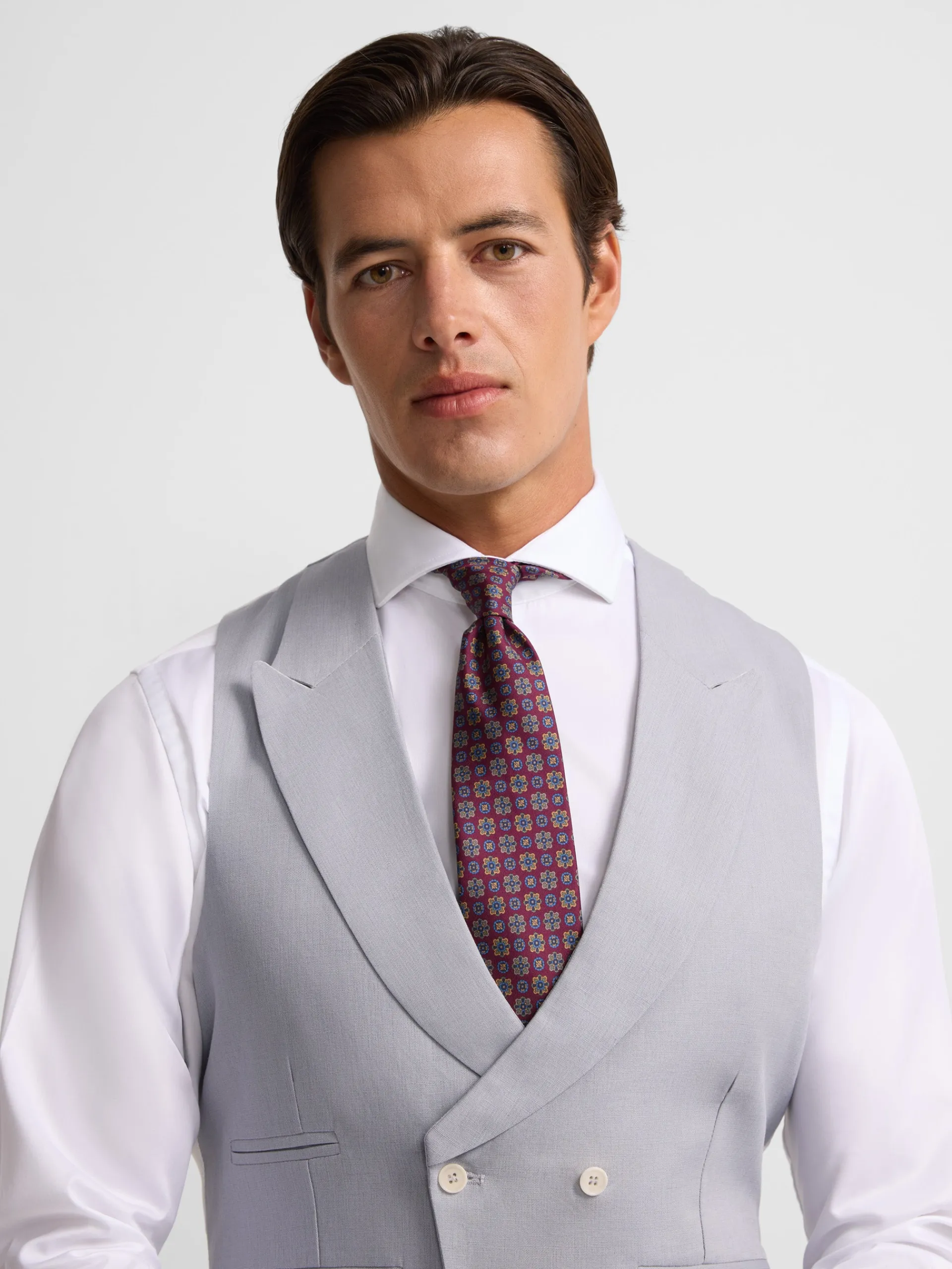 Silbon Formal Y Etiqueta·Chalecos-Chaleco chaque tailoring azul medio Azul medio
