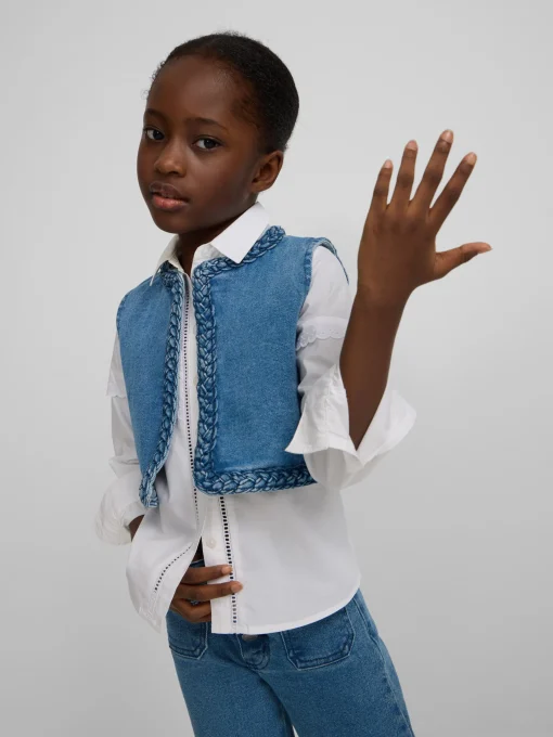 Silbon Exterior Y Punto-Chaleco girl trenza Denim