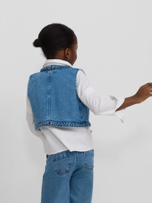 Silbon Exterior Y Punto-Chaleco girl trenza Denim