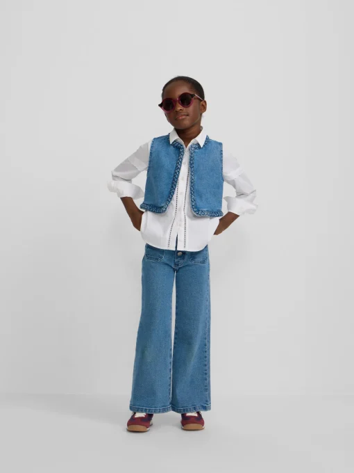 Silbon Exterior Y Punto-Chaleco girl trenza Denim