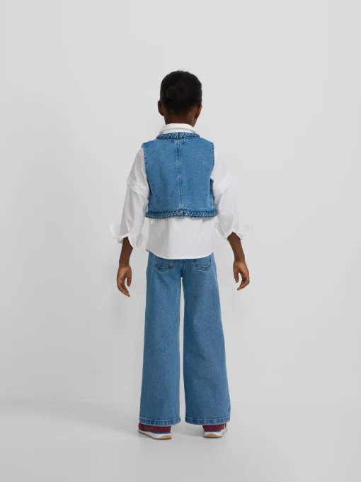Silbon Exterior Y Punto-Chaleco girl trenza Denim