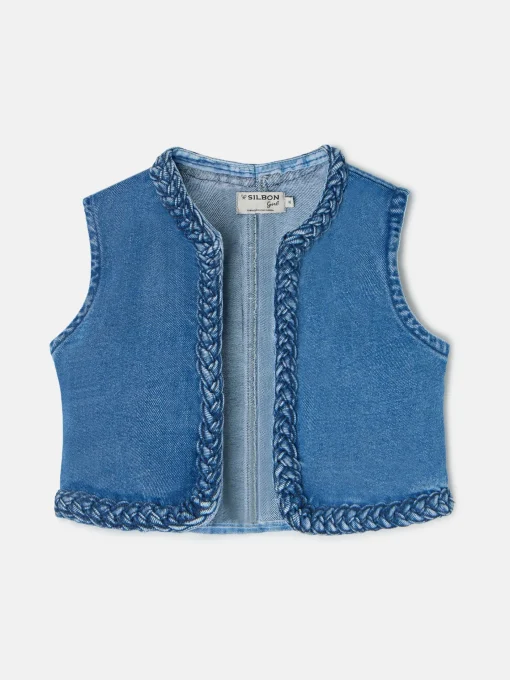 Silbon Exterior Y Punto-Chaleco girl trenza Denim