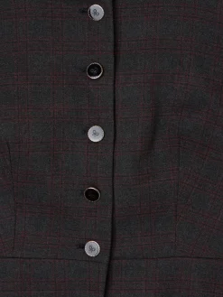 Silbon Trajes|Chalecos-Chaleco largo cuadros grises y burdeos Grises y burdeos