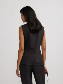 Silbon Trajes|Chalecos-Chaleco largo cuadros grises y burdeos Grises y burdeos