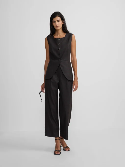 Silbon Trajes|Chalecos-Chaleco largo cuadros grises y burdeos Grises y burdeos