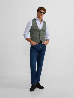 Silbon Formal Y Etiqueta·Chalecos|Smart Casual·Abrigos Y Cazadoras-Chaleco multibolsillos Verde