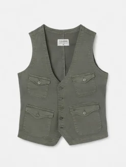 Silbon Formal Y Etiqueta·Chalecos|Smart Casual·Abrigos Y Cazadoras-Chaleco multibolsillos Verde