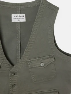 Silbon Formal Y Etiqueta·Chalecos|Smart Casual·Abrigos Y Cazadoras-Chaleco multibolsillos Verde