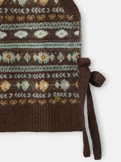 Silbon Chalecos|Punto-Chaleco punto lazada jacquard marron Azul