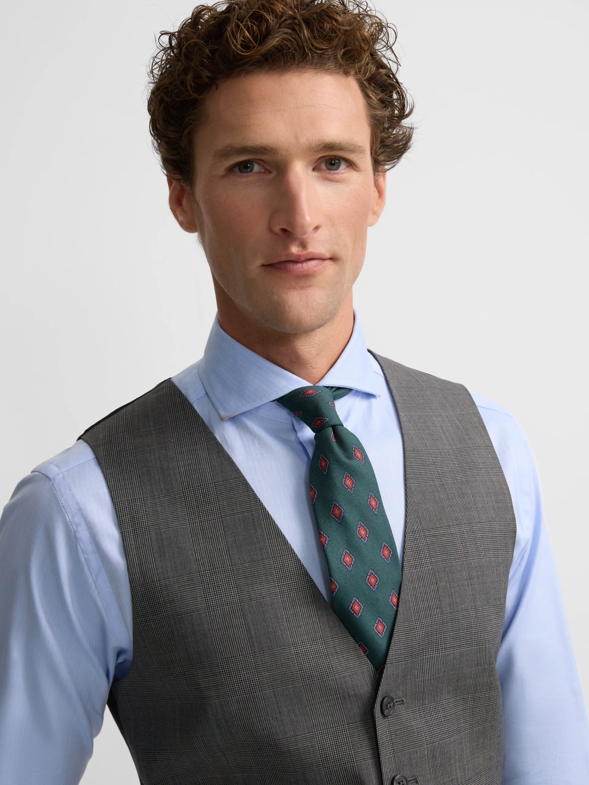 Silbon Formal Y Etiqueta·Trajes|Formal Y Etiqueta·Chalecos-Chaleco recto traje principe de gales Gris