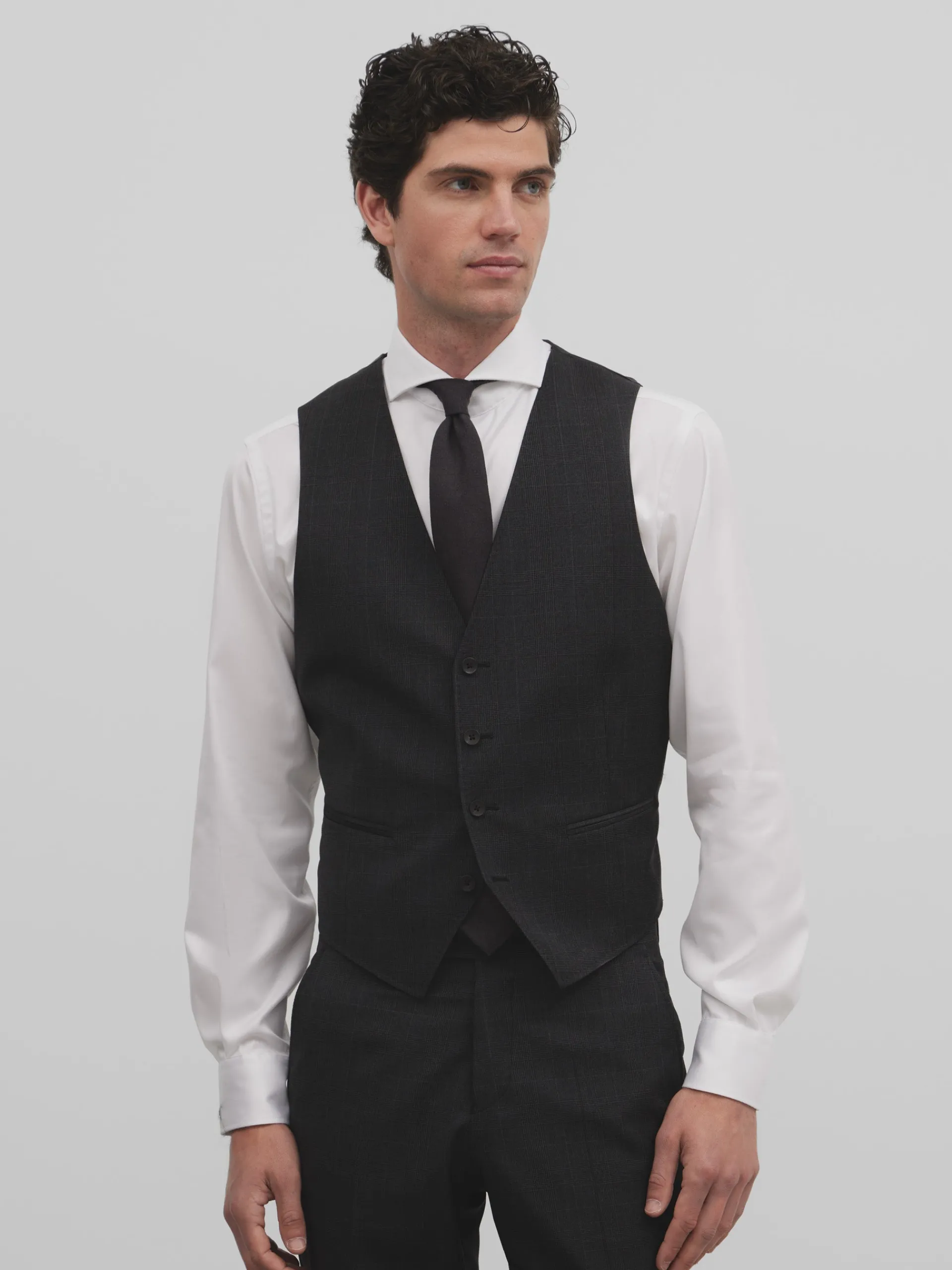 Silbon Formal Y Etiqueta·Chalecos-Chaleco traje principe de gales Gris