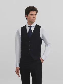 Silbon Formal Y Etiqueta·Chalecos-Chaleco traje raya diplomatica azul marino Azul marino