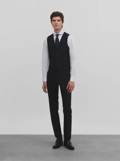 Silbon Formal Y Etiqueta·Chalecos-Chaleco traje raya diplomatica azul marino Azul marino