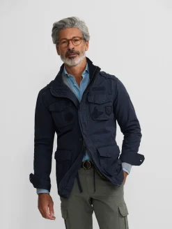Silbon Smart Casual·Abrigos Y Cazadoras-Chaqueta militar parches dye azul marino Azul marino
