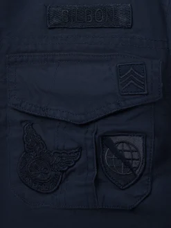 Silbon Smart Casual·Abrigos Y Cazadoras-Chaqueta militar parches dye azul marino Azul marino