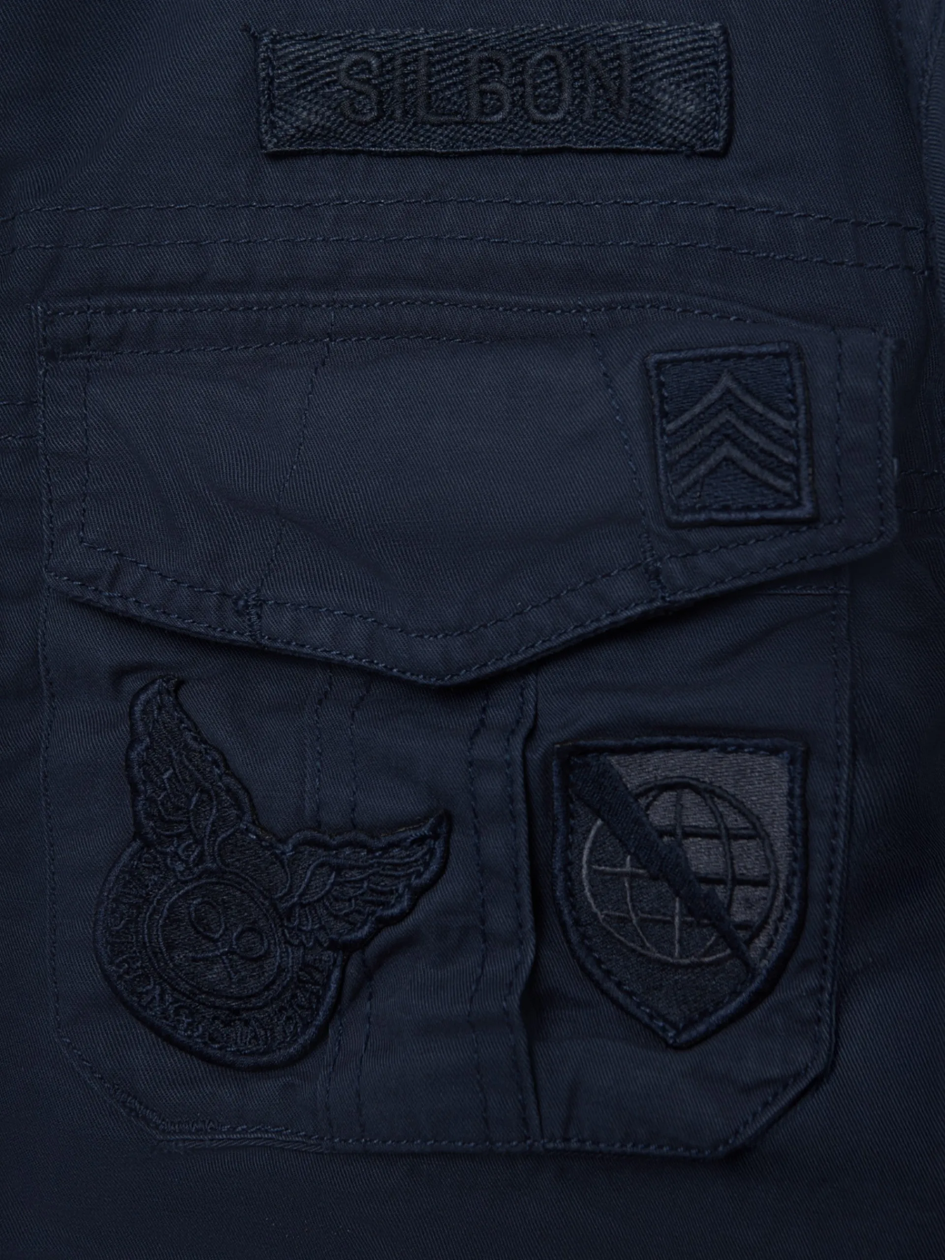 Silbon Smart Casual·Abrigos Y Cazadoras-Chaqueta militar parches dye azul marino Azul marino