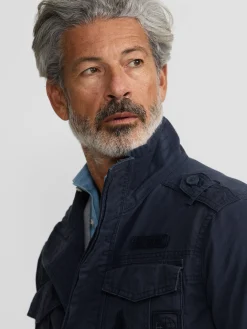 Silbon Smart Casual·Abrigos Y Cazadoras-Chaqueta militar parches dye azul marino Azul marino