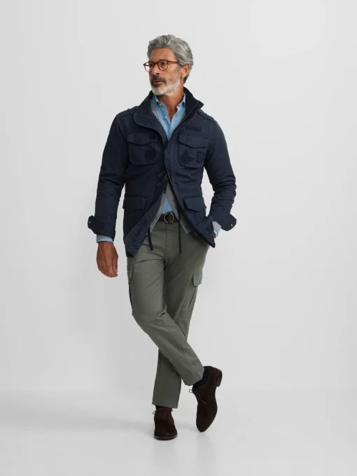 Silbon Smart Casual·Abrigos Y Cazadoras-Chaqueta militar parches dye azul marino Azul marino