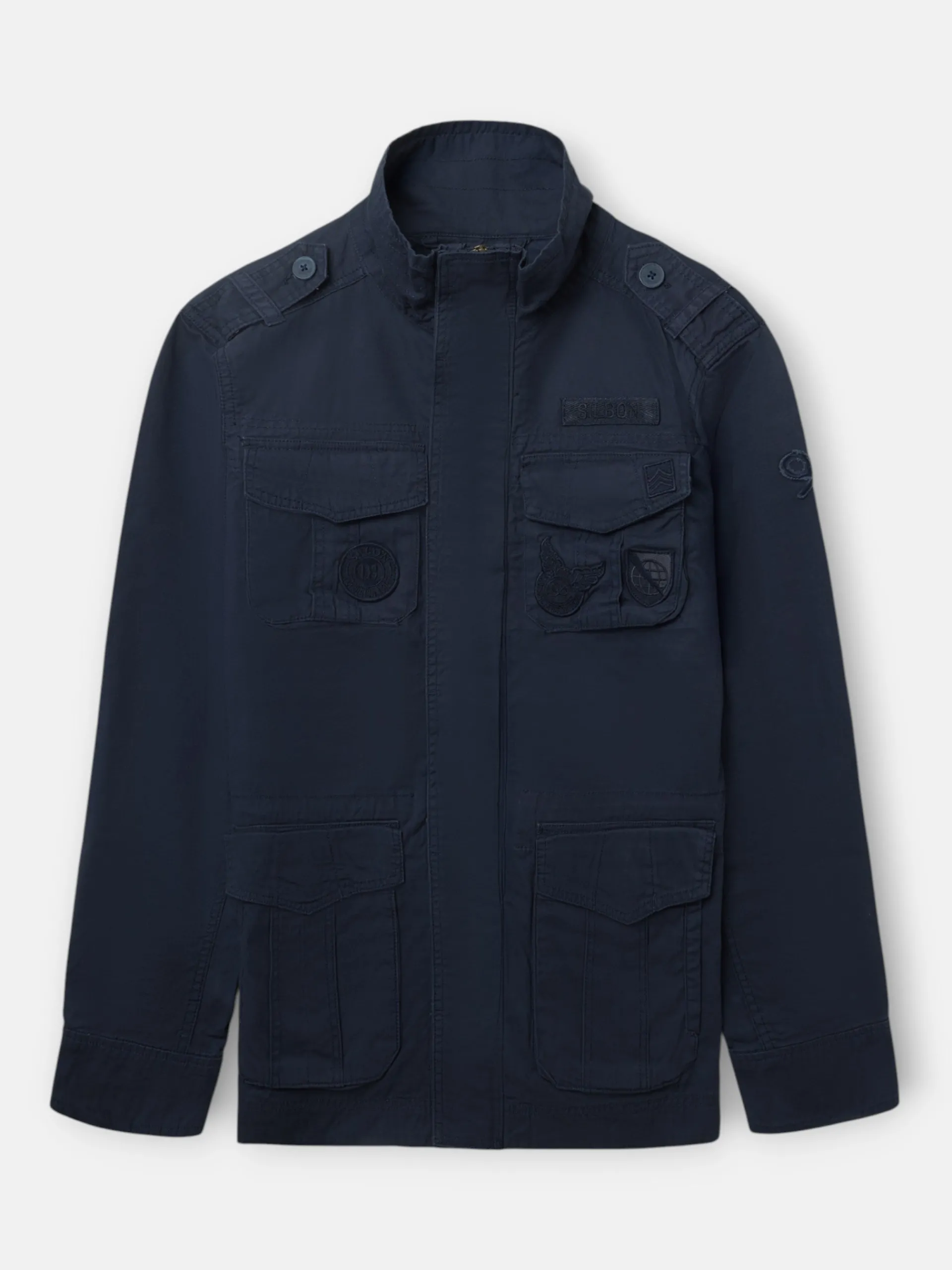 Silbon Smart Casual·Abrigos Y Cazadoras-Chaqueta militar parches dye azul marino Azul marino