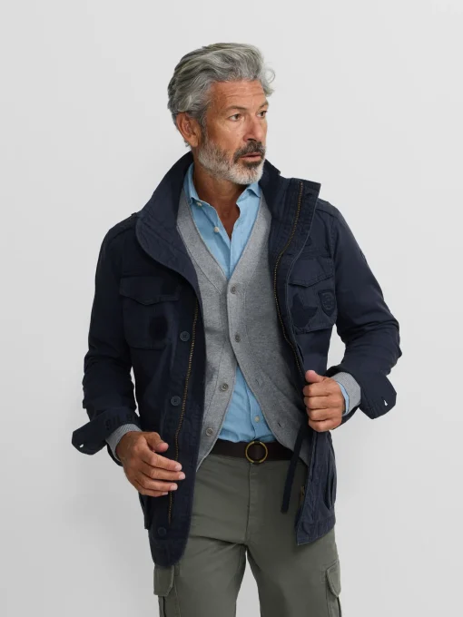 Silbon Smart Casual·Abrigos Y Cazadoras-Chaqueta militar parches dye azul marino Azul marino