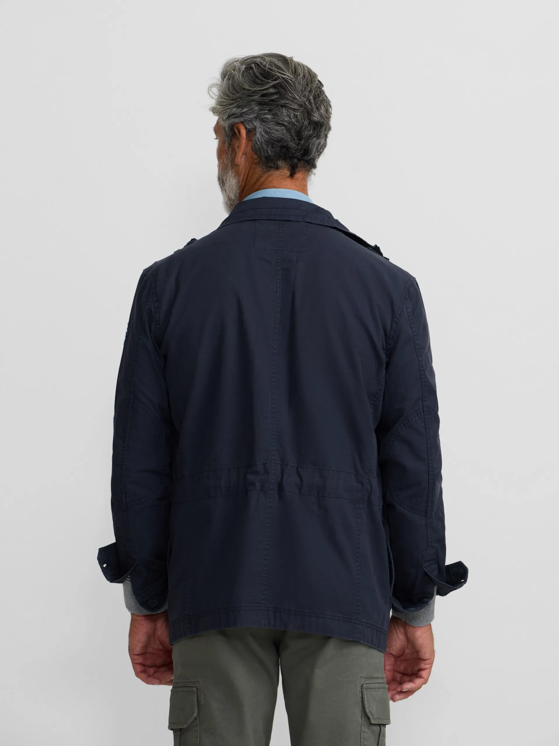 Silbon Smart Casual·Abrigos Y Cazadoras-Chaqueta militar parches dye azul marino Azul marino